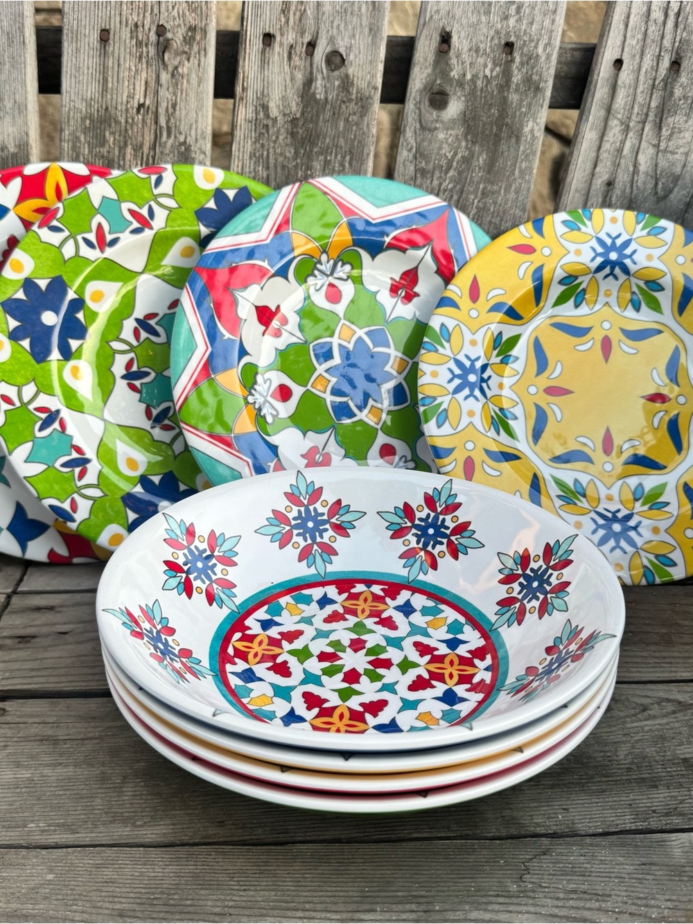Turkish Tile Melamine 8-Pc Dinnerware Set Service for 4